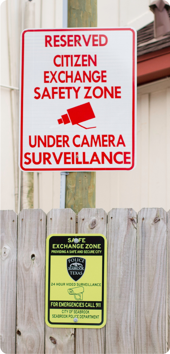 Safety Exchange Zone Signs