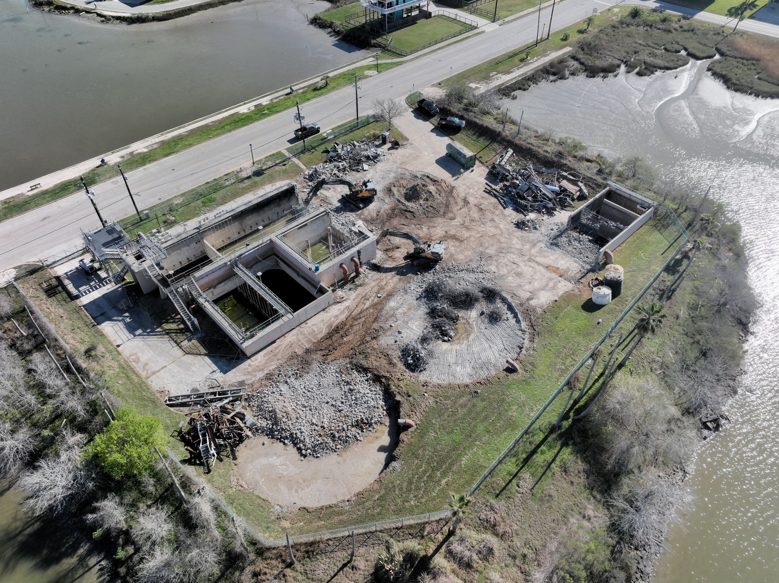 Wastewater Treatment Plan Demolition Progress as of February 24, 2026